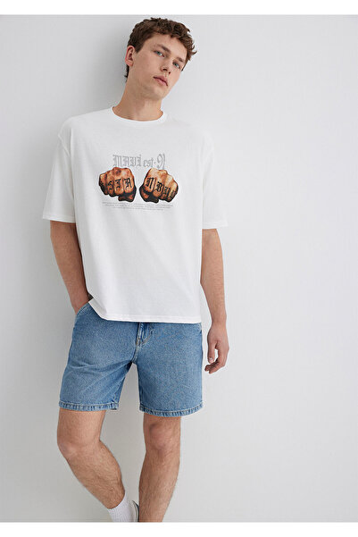 Mavi Printed Ecru T-Shirt Relaxed Fit / Relaxed Cut 0613003-70057