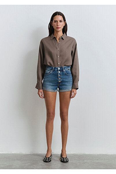 Mavi Fiora 90S Misty Indigo Blue Jean Shorts 1411222-89780