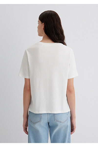 Mavi Evil Eye Bead Printed White T-Shirt Regular Fit 1613444-70057