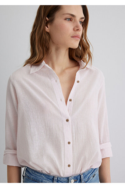 Mavi Linen Blend Pink Shirt Loose Fit / Loose Relaxed Fit 1211096-82545