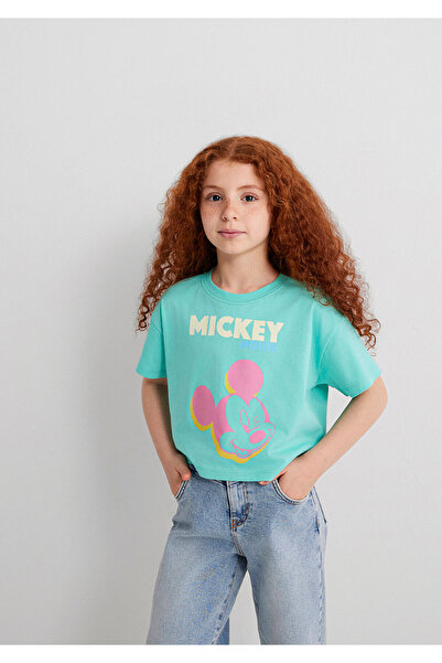 Mavi Mickey Mouse Printed Green T-Shirt Loose Fit / Loose Relaxed Cut 7610332-71673
