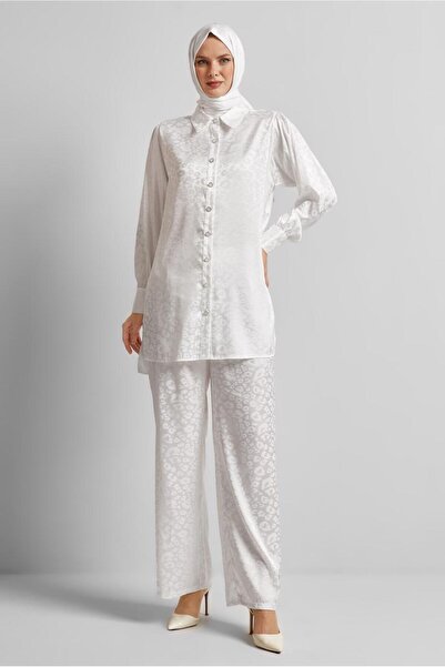 Alvina Jacquard Satin Pants Suit 45580