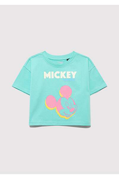 Mavi Mickey Mouse Printed Green T-Shirt Loose Fit / Loose Relaxed Cut 7610332-71673