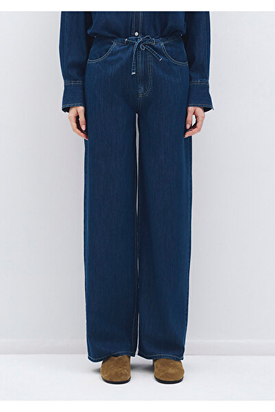 Mavi Beli Lace-Up Navy Blue Denim Trousers 1010997-85481