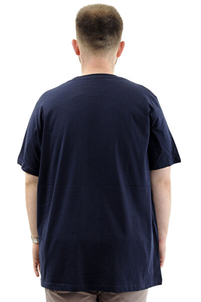 ModeXL Navy Printed Mode XL Large Size Men's Cotton Crew Neck T-shirt - CHANGE U24084