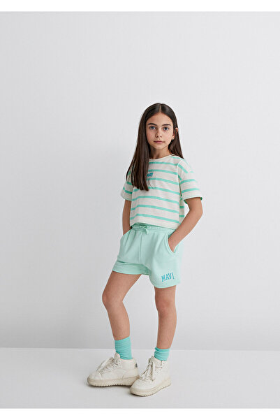Mavi Logo Baskılı Yeşil Şort 7410002-71643