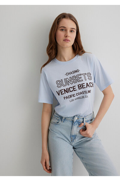 Mavi Tricou albastru imprimat Regular Fit 1613182 -89201