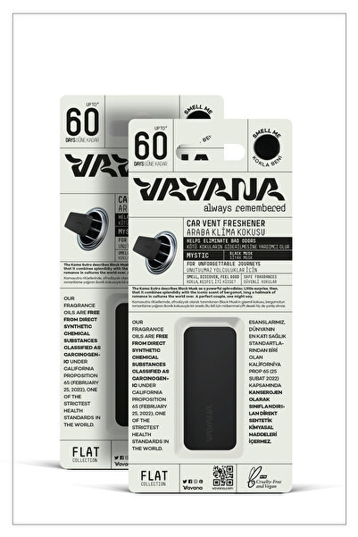 VAVANA Araba Klima Kokusu, Flat Oto Kokusu, 60 Gün Etkili Araç Kokusu 2'li Se...