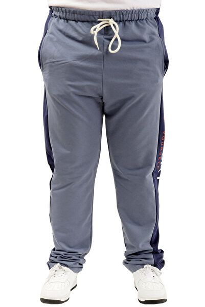 ModeXL Large Size Men's Tracksuit- 6 Pockets Printed Blue