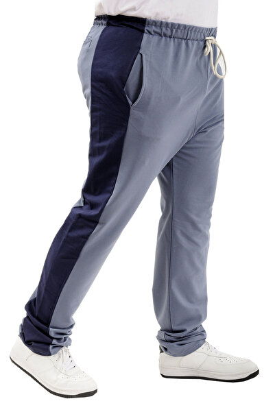 ModeXL Large Size Men's Tracksuit- 6 Pockets Printed Blue