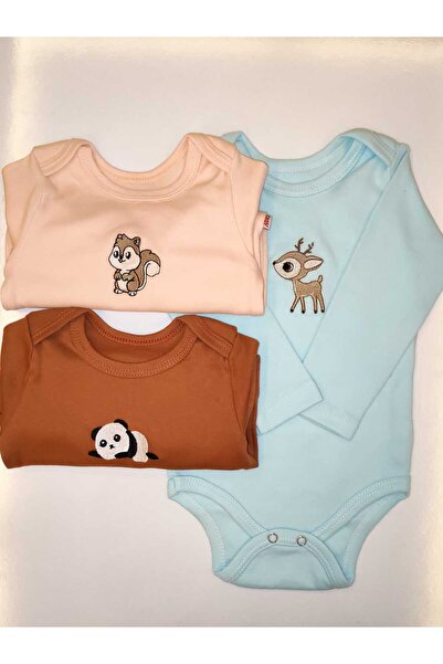 Pink cherry Baby Bodysuit. 3-Piece Bodysuit. Embroidery Detail, Ages 3-18