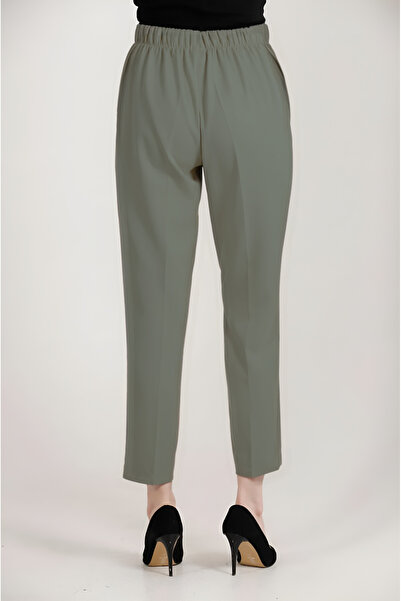 Balenbi High Waist Lycra Gray Carrot Leg Women's Trousers - 1005