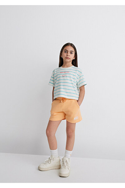 Mavi Logo Printed Orange Shorts 7410002 -71218