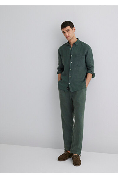 Mavi Green Linen Trousers 0010358 -71598