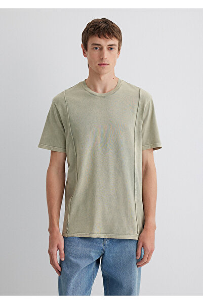 Mavi Πράσινο T-Shirt με λεπτομέρεια ραφής Loose Fit / Loose Relaxed Fit 0612490 -70100