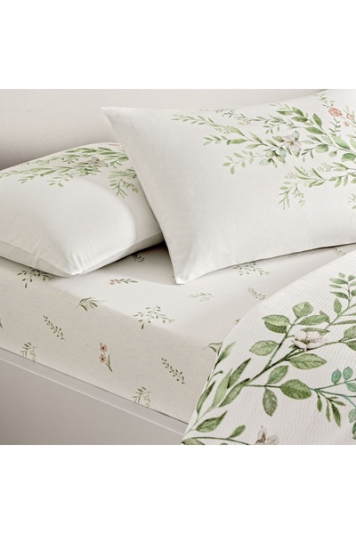 Taç Green Single Pique Set Bloomy Crown Print