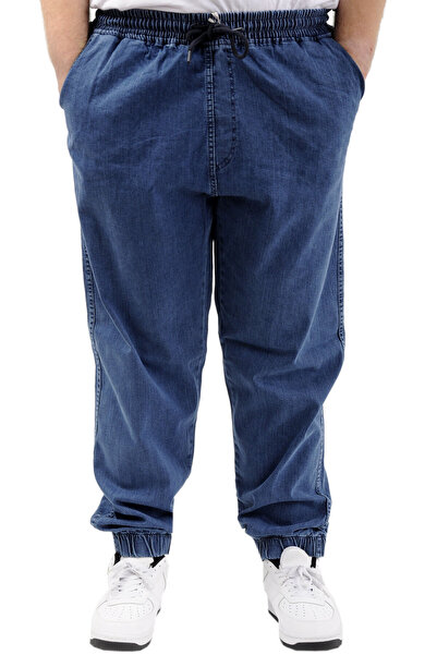 ModeXL Plus Size Mode XL - Men's Blue Jeans Jogger Pants, Elastic Leg - TORONTO 23916