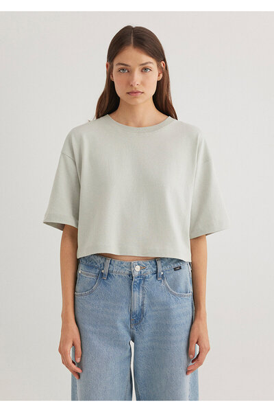 Mavi Gray Crop Basic T-Shirt Crop / Short Cut 1612377 -70082
