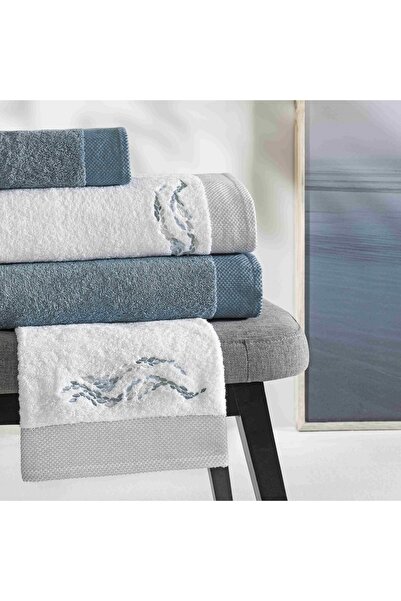 Taç Vera Pure Cotton Cotton Family Set White Blue