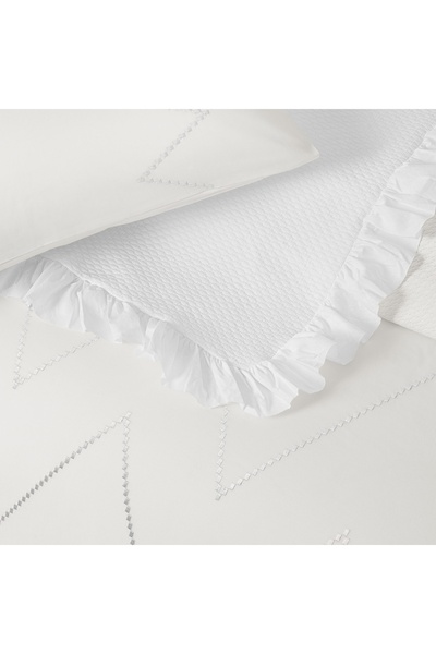 Taç Taç Rosetta Bedspread Double Duvet Cover Set White