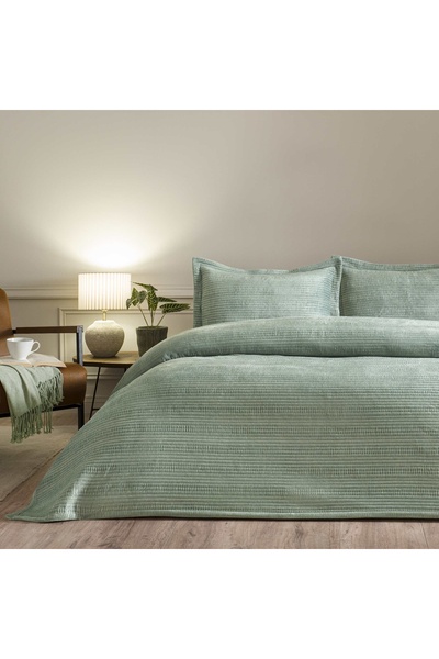 Linens Velona Double Bedspread Set Green