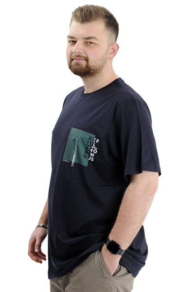 ModeXL Синя Mode XL великий розмір чоловіча футболка з велосипедним коміром - REFILL U24044