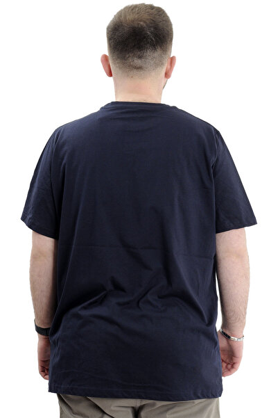 ModeXL Синій Mode XL великий розмір чоловічий футболка з коміром-стійкою - GARNILI U24045