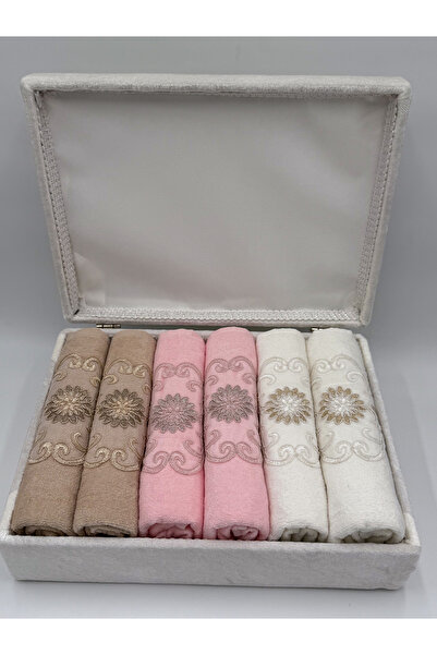 AYHANHOME Груди Gupurlu атласна вишивка з візерунком розкішний Ceyizlik 50x90 6 рушників для обличчя набір рушників для рук