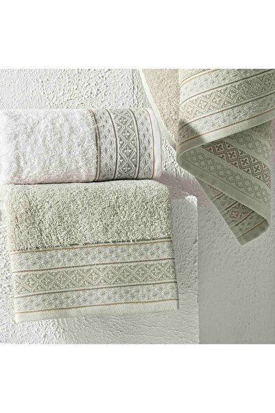 Taç Ethna Pure Cotton Cotton Turkish Bath Set Ecru Stone