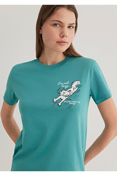 Mavi Cat Printed T-Shirt Semi Slim Fit 1612233 -71823