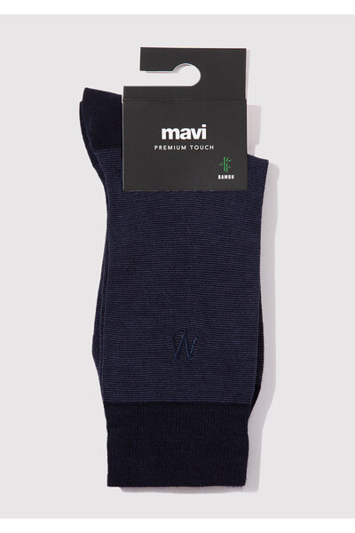 Mavi Mühür Logo Printed Navy Blue Socks 0911365-25723