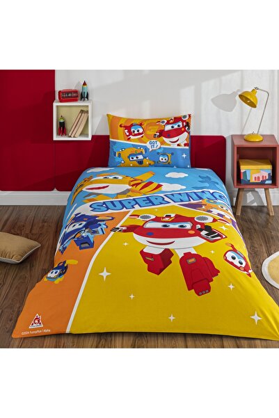 Taç Lisanslı Harika Kanatlar Fliying Tek Kişilik Pamuk Nevresim Takımı