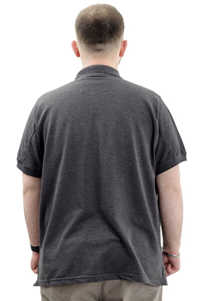 ModeXL Men's Polo Neck T-shirt - PlUs Size, Pocket and Slit, Anthracite U24329