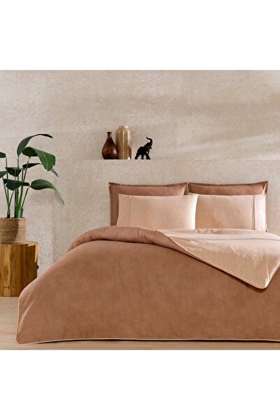 Taç Riven Bias Double Duvet Cover Set Tan