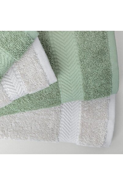 Linens Vita 4-Piece Cotton Hand/Face Towel Set Khaki/Gray