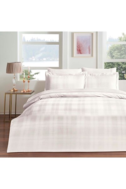 Taç Carly Jacquard Double Duvet Cover Set Ecru