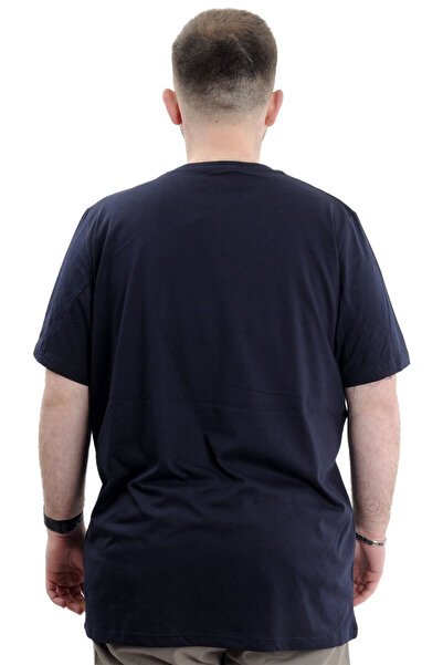 ModeXL Синя Mode XL великий розмір чоловіча футболка з велосипедним коміром - REFILL U24044