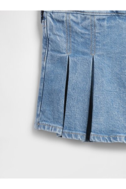 GAP Kız Bebek Mavi Denim Şort Etek