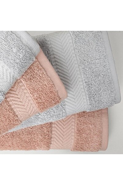 Linens Vita 4-Piece Cotton Hand/Face Towel Set Rose/Mink