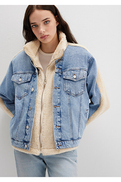 Mavi Rubina 90S Light Blue Faux Fur Jean Jacket 1110278 -88589