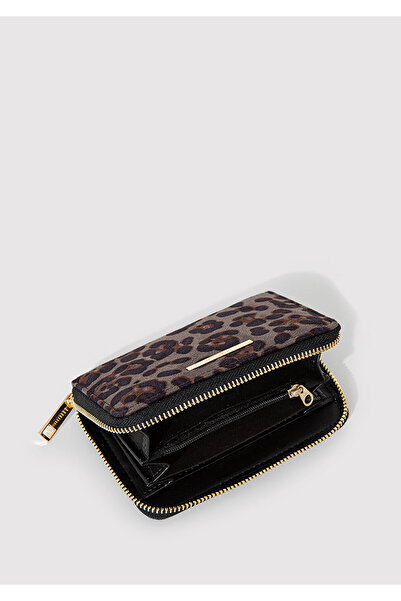 Mavi Faux Suede Leopard Patterned Wallet 1912834-70246