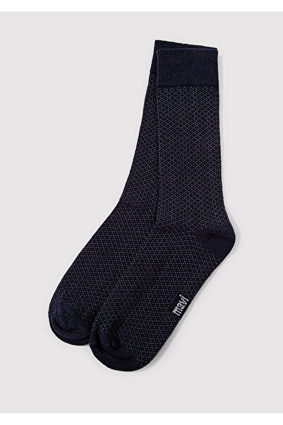 Mavi Navy Blue Patterned Socks - 0911581 -32184