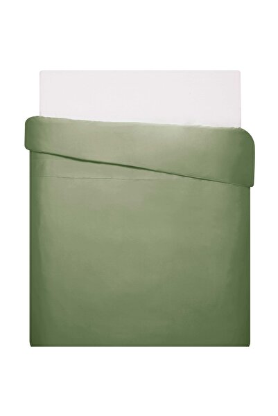 Linens Mix&Match Cotton Satin Single Duvet Cover Dark Green
