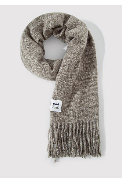 Mavi Brown Tasseled Scarf - 198940 -71769
