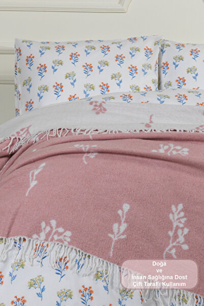 Elart Nadia Blanket Double Size Cotton (200X220 cm) Powder