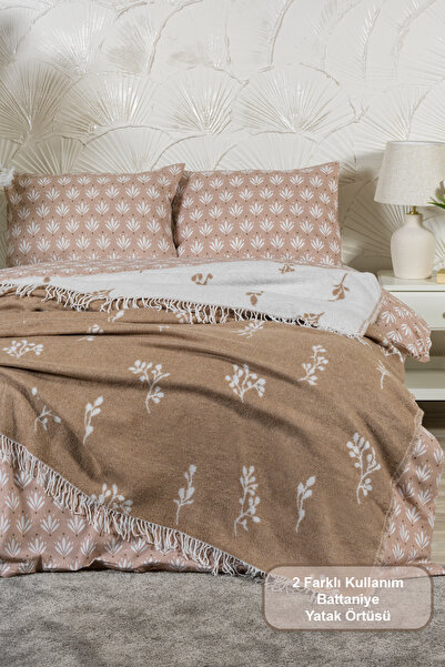 Elart Nadia Blanket Double Size Cotton (200X220 cm) Stone