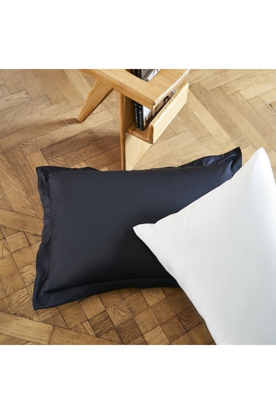 Linens Mix&Match Cotton Satin 2-Piece Flounce Pillowcase Set Ecru