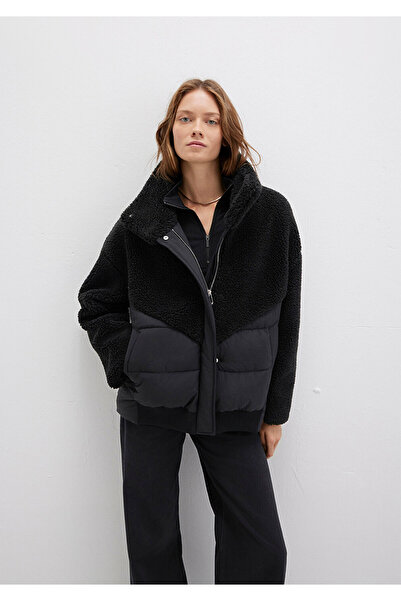Mavi Sherpa Detailed Black Jacket Loose Fit / Loose Relaxed Fit 1110476-900