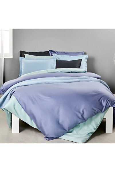 Linens Mix&Match Cotton Single Satin Duvet Cover Blue