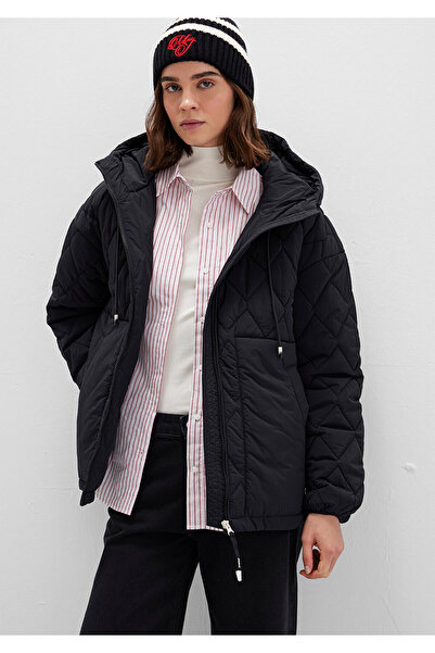 Mavi Water Repellent K Hooded Black Quilted Jacket 1110499-900